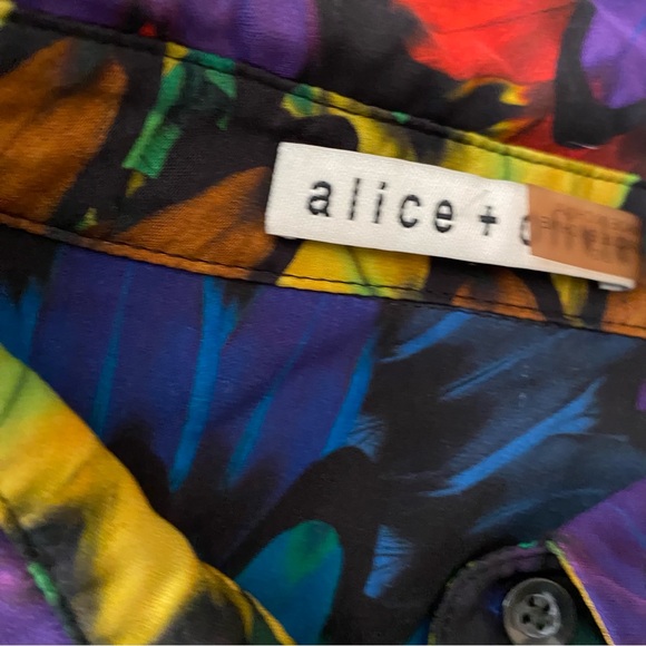 Alice + Olivia Willa Print Shirt Sz L Women’s - Picture 6 of 6